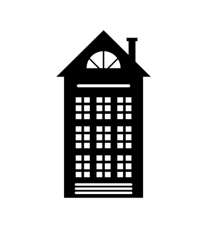 Residential Real Estate Building Icon Isolatedのイラスト素材