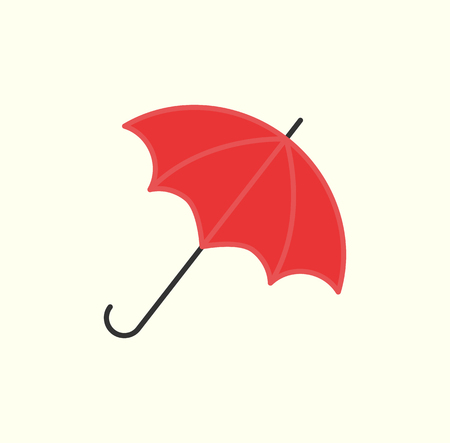 Red Umbrella Isolated on White Vector Open Parasolのイラスト素材