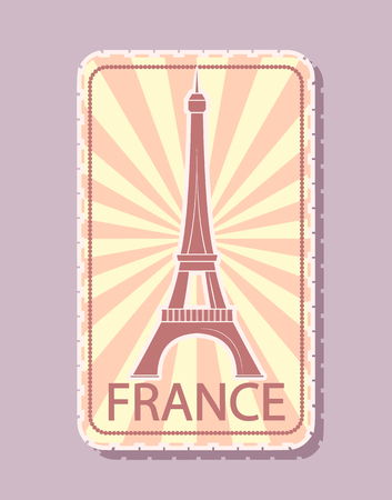 France Sticker Magnet for Tourists Tower Vectorのイラスト素材