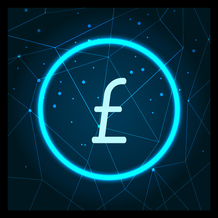 Pound sterling Great Britain currency circular icon vector. Coin and money of country, financial symbol and sign. Business and profit from investmentsのイラスト素材