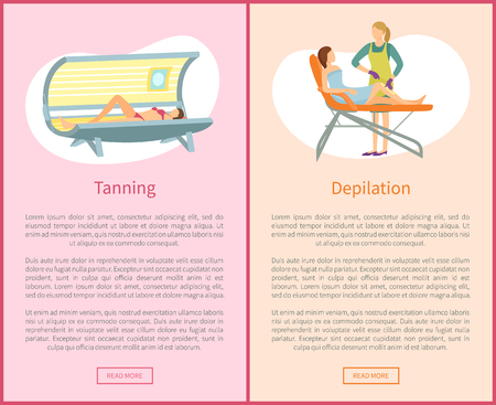 Tanning and Depilation Online Posters in Spa Salonのイラスト素材
