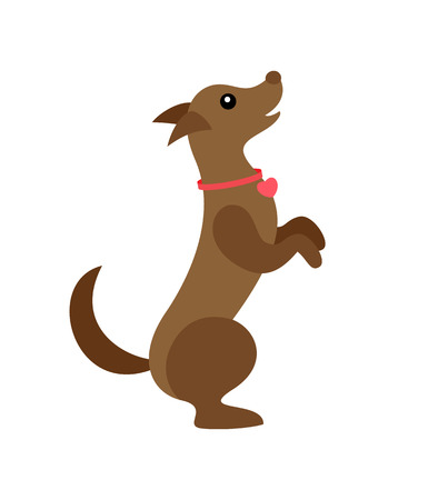Dog Wearing Bow on Neck, Pet Canine Jumping Upのイラスト素材