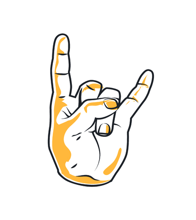 popular Rock and Metal Devil Horns Gesture Posterのイラスト素材