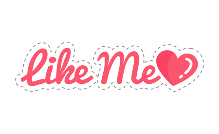 Like Me Social Network Sticker Isolated Vectorのイラスト素材
