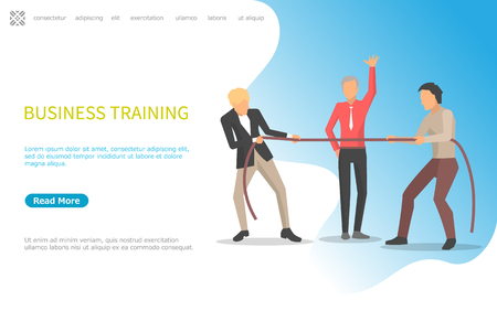 Business training, pulling rope competition of workers vector.のイラスト素材