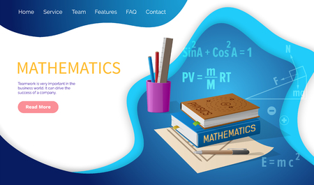 Mathematics algebra and geometry school discipline vector.のイラスト素材
