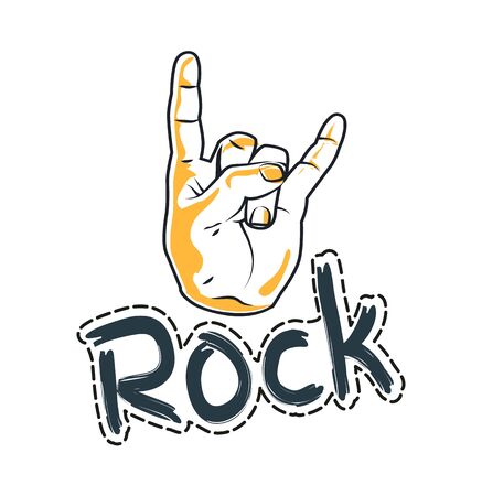 Rock sticker with dotted lineのイラスト素材
