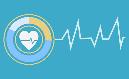 Cardiology logotype, heart in circle with curve line. Icon for app service, healthcare element,...