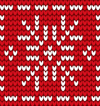 Snowflake embroidered with threads on canvas vector. Needlecraft with cross stitches technique. Decoration of clothes and winter sweaters. Christmas theme seamless pattern flat style illustrationのイラスト素材