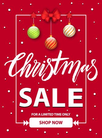 Christmas Sale Banner Vector Promotional Poster With Decorative