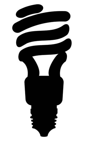 Light-bulb icon in black color, garbage sorting, electric disposal. Illumination logotype, west equipment, utilize lamp, waste element, electrical vectorのイラスト素材