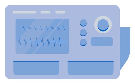 Cardiogram medical equipment, heartbeat analysis online. Modern technology with cardiography icon, hospital element, diagnosis app, healthcare logo vectorのイラスト素材