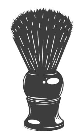 Shaving brush vector illustration isolated on white background. Equipment for personal hygiene shaving. Shaving brush for shaving. Barbershop single icon. Tool for applying soap foam on the faceのイラスト素材