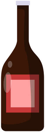 Alcohol, beverage made from fermented grapes. Bottle of red wine. Dry grape alcoholic drinkのイラスト素材