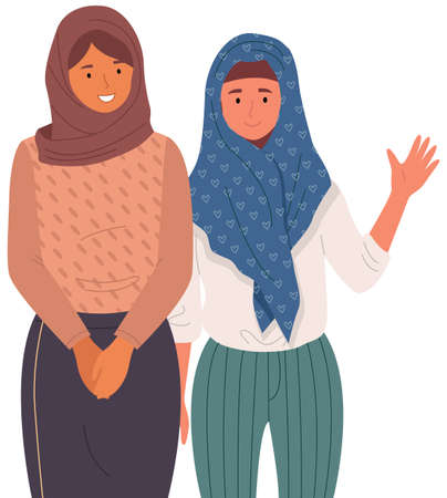 People greeting gesture. Different nations representatives waving hand saying helloのイラスト素材
