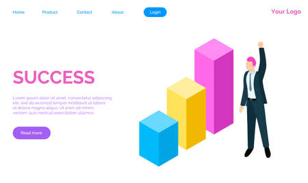 Success hands up. Winner vision, reaching the goal, business target. Successful teamwork strategy, consistency for team success winning plan. Celebrate successful project. Happy competition championsのイラスト素材