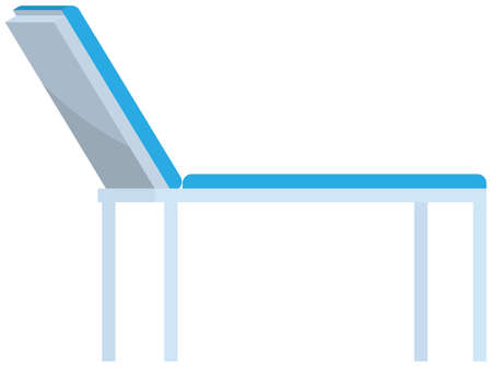 Bed in hospital. Interior furniture, equipment for room of patient. Medical bed for of bedridden patients in postoperative period. Hospital equipment, medical furniture isolated on white backgroundのイラスト素材