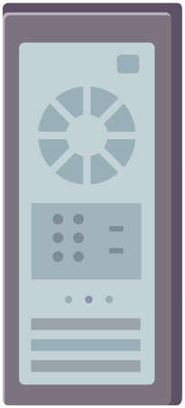 Network servers computer hardware technology vector illustration. System unit symbol CPU processor...