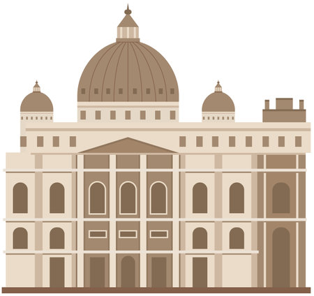 Ancient roman building, temple with columns and pediment, strategic development antique culture. Old temple isolated. Traditional historical construction. Ancient Greek building. European architectureのイラスト素材