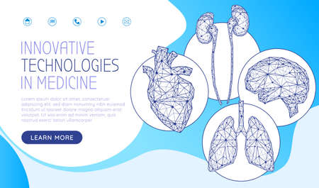 Innovative technologies in medicine concept. Anatomy, diagnostics of human body systems. Set of...