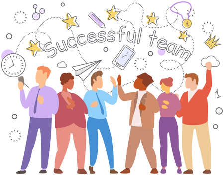 Successful team, business development of company concept. Symbol of teamwork, fellowship...