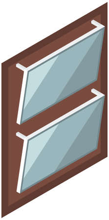 Glass shelves, storage racks. Home or workplace interior element. Shelves attached to wood panel. Mirrored shelving, interior design decoration vector illustration. Rack for storage of itemsのイラスト素材