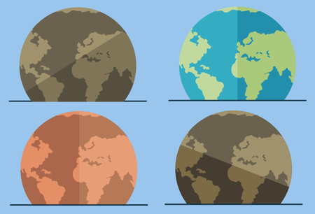 Save planet. Earth day. Climate change Global warming concept Nature environment danger energy business industry air pollution. Temperature rising. Renewable nature earth sustainability. Change planetのイラスト素材