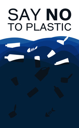 Ecological problem. Planet Earth is full of rubbish. Save the planet. Earth Day. Restoration of the ecology of the planet. Garbage in the ocean. Water pollution. plastic in water. Waste in the oceanのイラスト素材
