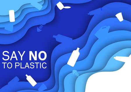 Ecological problem. Planet Earth is full of rubbish. Save the planet. Earth Day. Restoration of the ecology of the planet. Garbage in the ocean. Water pollution. plastic in water. Waste in the oceanのイラスト素材