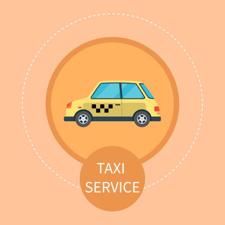 Online ordering taxi car, rent and sharing using service mobile application. Means of public transport, motor vehicle, used to transport passengers and goods to any specified point for fareのイラスト素材