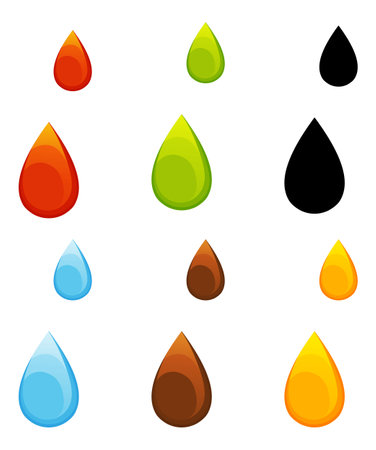 Water and juice splash liquide. Vector Illustration. A water drop, momentary disruption in calmness of pond Fresh juice splashed, playful exhibit of refreshing beverage A drop shape, beautiful echoのイラスト素材