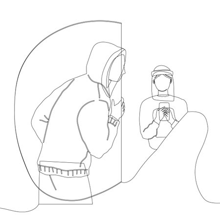 Spying, observing and sneaking. Vector illustration. Peeking person, subtle observer shielded from...