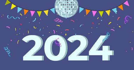 Happy new year. Vector illustration. The New Years event combines festive spirit with sense new beginnings The happy New Year metaphor represents boundless possibilities lie ahead Happinessのイラスト素材