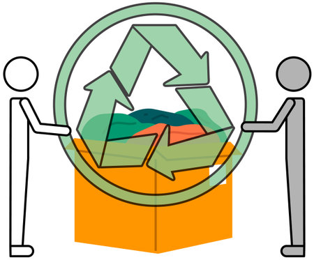 Recycling clothes. Vector illustration. The textile industry has significant influence on fashion and environmental sectors Clothing choices have direct impact on environment The recycling clothesのイラスト素材