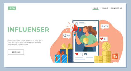 Influencer. Vector illustration. Announcements made by influencers have significant impact on their...