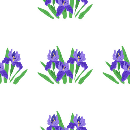 Seamless pattern flowers vector illustration. The endless repetition seamless pattern evoked sense rhythm and movement The infinite beauty seamless pattern flowers symbolized everlasting cycle lifeのイラスト素材