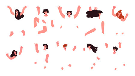 Body part vector illustration. Body shape awareness contributes to well-rounded approach to health, encompassing both physical and mental well-being Anatomic understanding is crucial for fosteringのイラスト素材