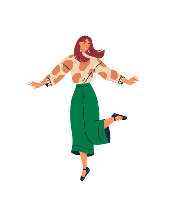 Happy people vector illustration. Cute and active, happy people find joy in every aspect their lives Success is natural outcome positive, joyful, and active approach The happy people concept thrivesのイラスト素材