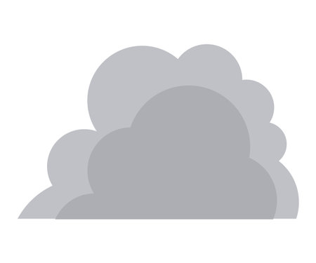 Minimalist grey cloud smog icon, flat and simple, representing atmospheric conditions, weather, and the environment. Smoke iconのイラスト素材