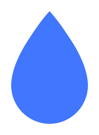 A minimalist blue water droplet shape. Ideal for nature themes, water conservation, minimalist designs, environmental topics, and educational purposes. Versatile for graphic design, logos, and more.のイラスト素材