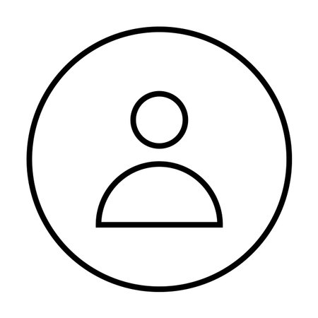 A simple black and white avatar icon of a person inside a thin circular border. Ideal for user profiles, login pages, websites, mobile apps, and social media. The design is straightforward and modern.のイラスト素材