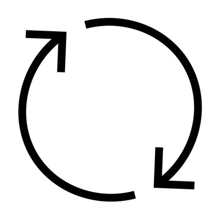 Two black arrows forming a circle, symbolizing a continuous loop or cycle. Simple, modern style....