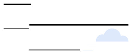 Blank check with horizontal lines, empty input spaces, and a subtle cloud graphic. Ideal for finance, banking, payments, billing, accounting, security organization abstract line flat metaphorのイラスト素材
