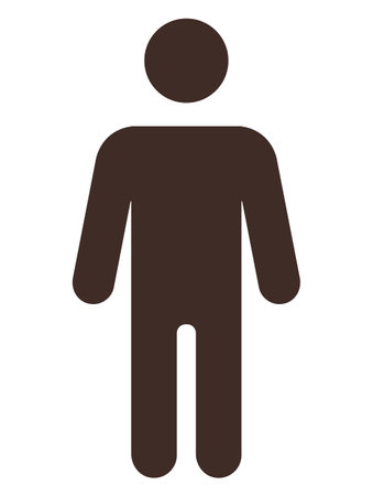 Simplistic black human figure design conveying equality, inclusion, accessibility, community, minimalism, and universal concepts. Ideal for public signage, communication, branding and modern designのイラスト素材