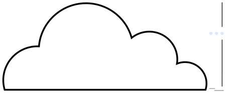 Simplified cloud shape with bold outline and vertical three-dot menu. Ideal for technology, data storage, cloud computing, simplicity, minimalism, weather apps, and user interface. Flat simpleのイラスト素材