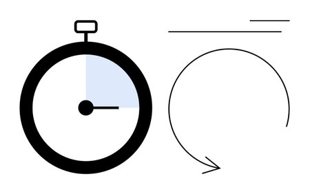 Stopwatch with highlighted section showing elapsed time, loop arrow symbolizing repetition. Ideal...