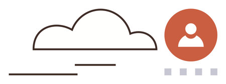 Cloud illustration with user profile icon and subtle interface elements. Ideal for concepts thumbs...
