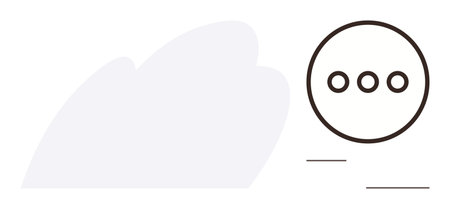 Three dots within a circle suggesting typing, messaging, or communication. Ideal for chat, dialogue,...