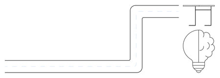 Creativity, innovation, problem solving, idea generation, brainstorming, mental processes. Diagram with a pipeline leading to a brain-shaped lightbulb. Creativity and innovation conceptのイラスト素材