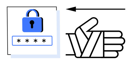 Password security concept. Password protection for digital accounts and identity verification processes. Password safeguards data access and enhances cybersecurity. Applicable for authenticationのイラスト素材